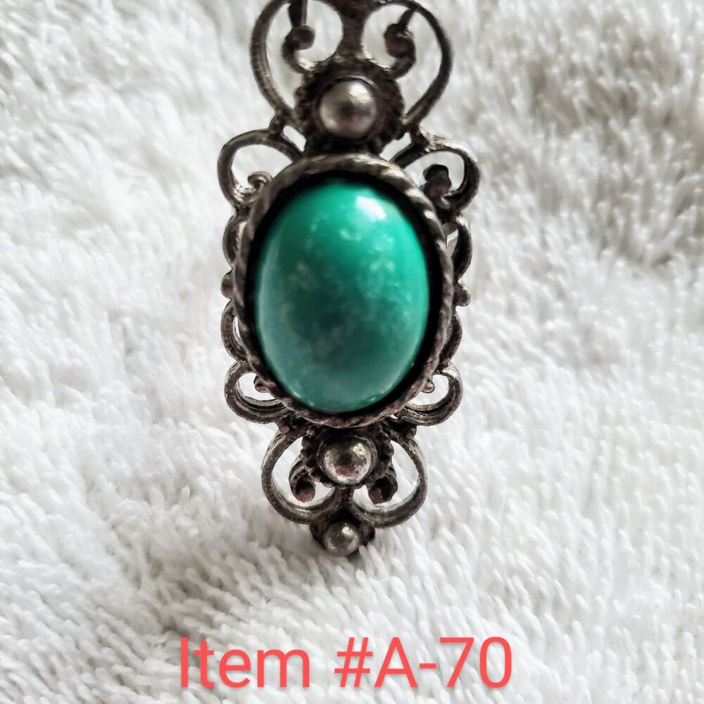 1 turquoise stone adjustable ring, wt. 13grams, item #A -70